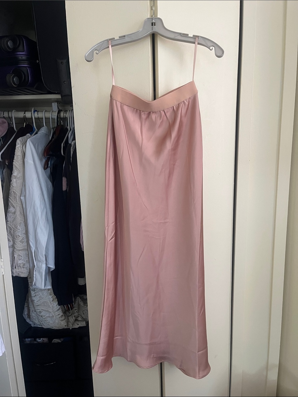 Tea Collection Blush Pink Satin Maxi Skirt - Picture 3 of 3